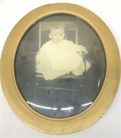Vintage Photo in Bubble Glass Frame