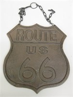 Cast Iron US Route 66 Plaque - 7" x 8"