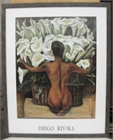 Framed Diego Rivera Print - 30" x 38"