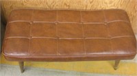 Vintage 1960s Leather Bench 36" X 16" X 14" Tall
