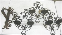 Lot of Wrought Iron Candle Holders & Wall Art