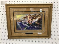 FRAMED PRINT OF ARIAL AND PRINCE BY THOMAS KINKADE