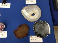 THREE POLISHED GEODE SLABS GREAT FOR DISPLAYING