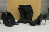 3 Pair Stiletto Heeled Womens Boots & Shoes