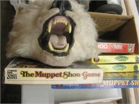 Box Lot of Muppet Items and Bear Head