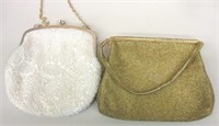2 Handbags - 1 Vintage w/ Silver Thread