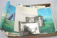 Box Lot of Assorted Vintage Photos & Artwork