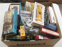Box Lot Of HO Scale Train Cars & Accessories