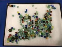 LARGE COLLECTION OF MARBLES APPROXIMATELY 120