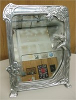 Art Nouveau Style Metal Framed Table Mirror