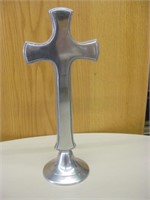 Brushed Metal Cross - 14.5" Tall