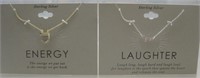 Sterling Silver "Energy" & "Laughter" Necklaces