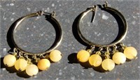 Gold Hoop With Dangles Earrings