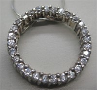 Sterling Silver CZ Circle Ladies Necklace