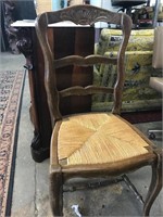 Set of 6 French provincial oak ladder back chairs
