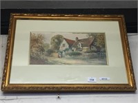 ENGLISH COTTAGE WATERCOLOUR BY