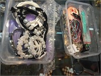2 TUBS OF ASSORTED COSTUME JEWELLERY