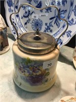 VICTRORIAN FLORAL LIDDED BISCUIT BARREL