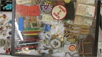 Lot of Various Vintage Trinkets,Pens, Stamps