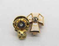 Vintage 10K Gold Sigma Chi Fraternity Pin Plus