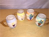 LOT of 4 Vintage Grape Design Mugs
