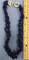 Multi strand lapis necklace, 18" long         (11)