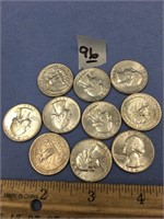 Choice on 2 (96-97): lots of 10 silver quarters