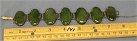 Sterling silver and jade bracelet          (k 15)