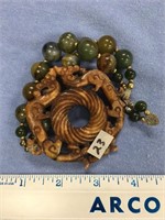 A jade bead bracelet with an interesting carved to