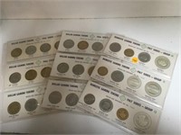 3 PAGES OF 1967 DOMESTIC GAMING TOKENS, 2 SETS 196