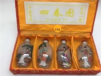 CHINESE REVERSE PAINTED SNUFF / PERFUME BOTTLES IN