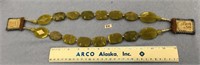 A flat jade bead necklace/scapular       (k 15)