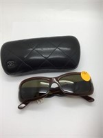 CHANEL BRONZE SUNGLASSES WITH HARD CASE - MADE IN