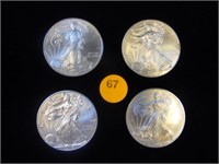 4 SILVER EAGLES - 2015, 2016 & TWO 2009