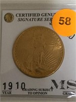 SIGNATURE SERIES 1910 GOLD SAINT-GAUDENS ($20.) DO