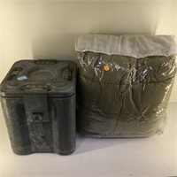 2 PC - STEEL AMMO BOX - 1943 & WWII SLEEPING BAG -