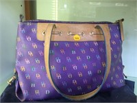 DOONEY & BOURKE RAINBOW COLORED TOTE WITH LEATHER