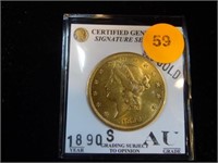 SIGNATURE SERIES 1890-S GOLD LIBERTY HEAD ($20.) D