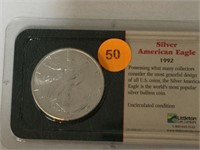 1992 SILVER EAGLE IN CASE FROM LITTLETON COIN CO