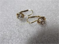10k Gold & Cubic Zirconia Earrings, 1.4g