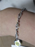 Sterling Silver & Diamond Bracelet, 10.0g