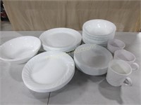 Corelle White Swirl Dinnerware - 44 pieces