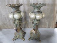 Pair of Decorative Candle Stands 16" high