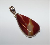 Sterling Silver Pendant With Marbled Stone