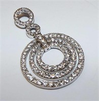 Sterling Silver Pendant With Clear Stones