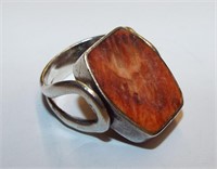 Sterling Silver Ring With Reversible Stone