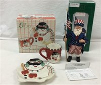 USA Santa & Holiday Mug & Plate Set - 10D