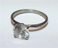 Sterling Silver Ring With Clear Stone