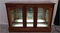 Oak Illuminated Console Cabinet Table - 9B