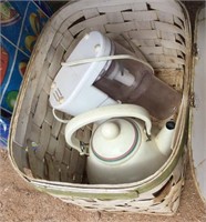 Basket, Mini Chopper, Porcelain Enamel Kettle